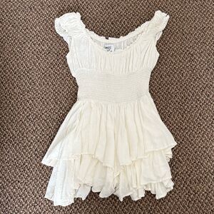 Princess Polly White Ruffled Mini Romper